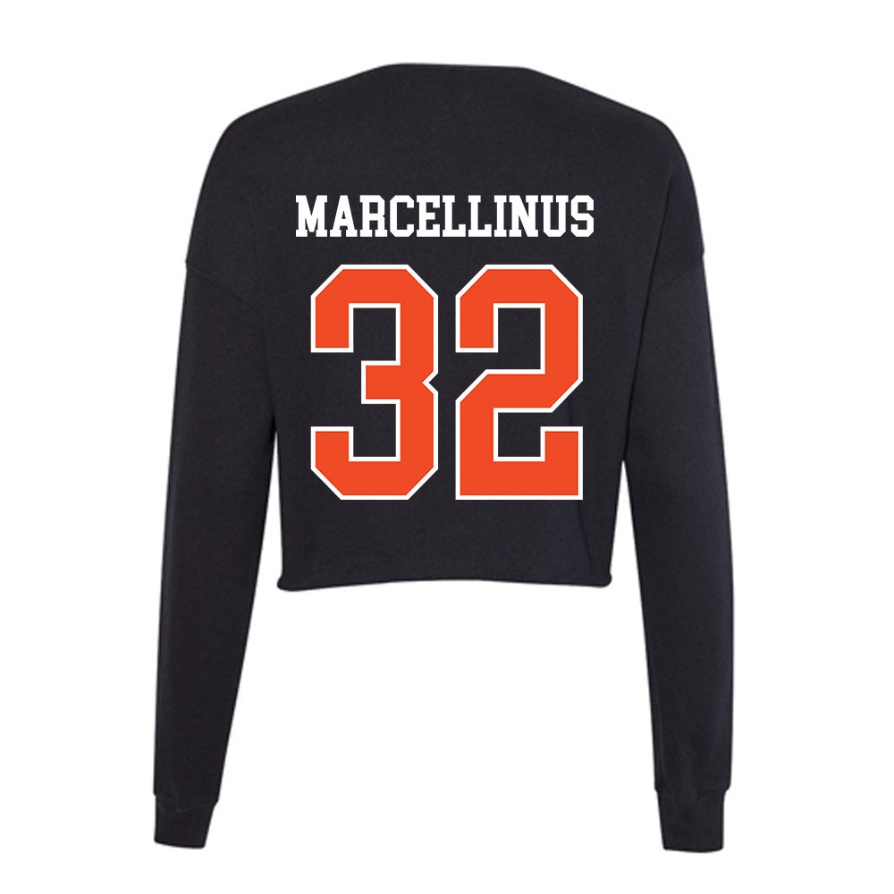 Campbell - NCAA Men's Basketball : Daniel Marcellinus - Women's Cropped Crew Fleece-1