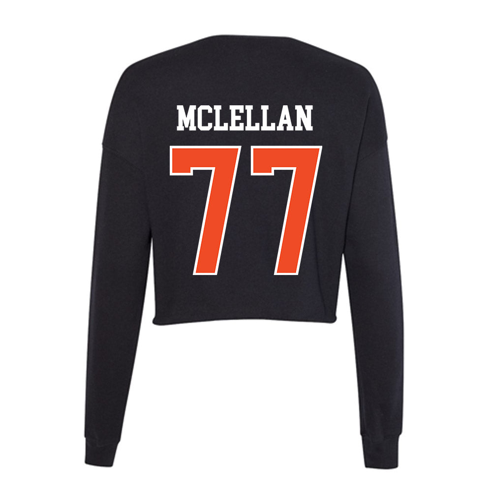 Campbell - NCAA Football : Tyler McLellan - Women's Cropped Crew Fleece-1