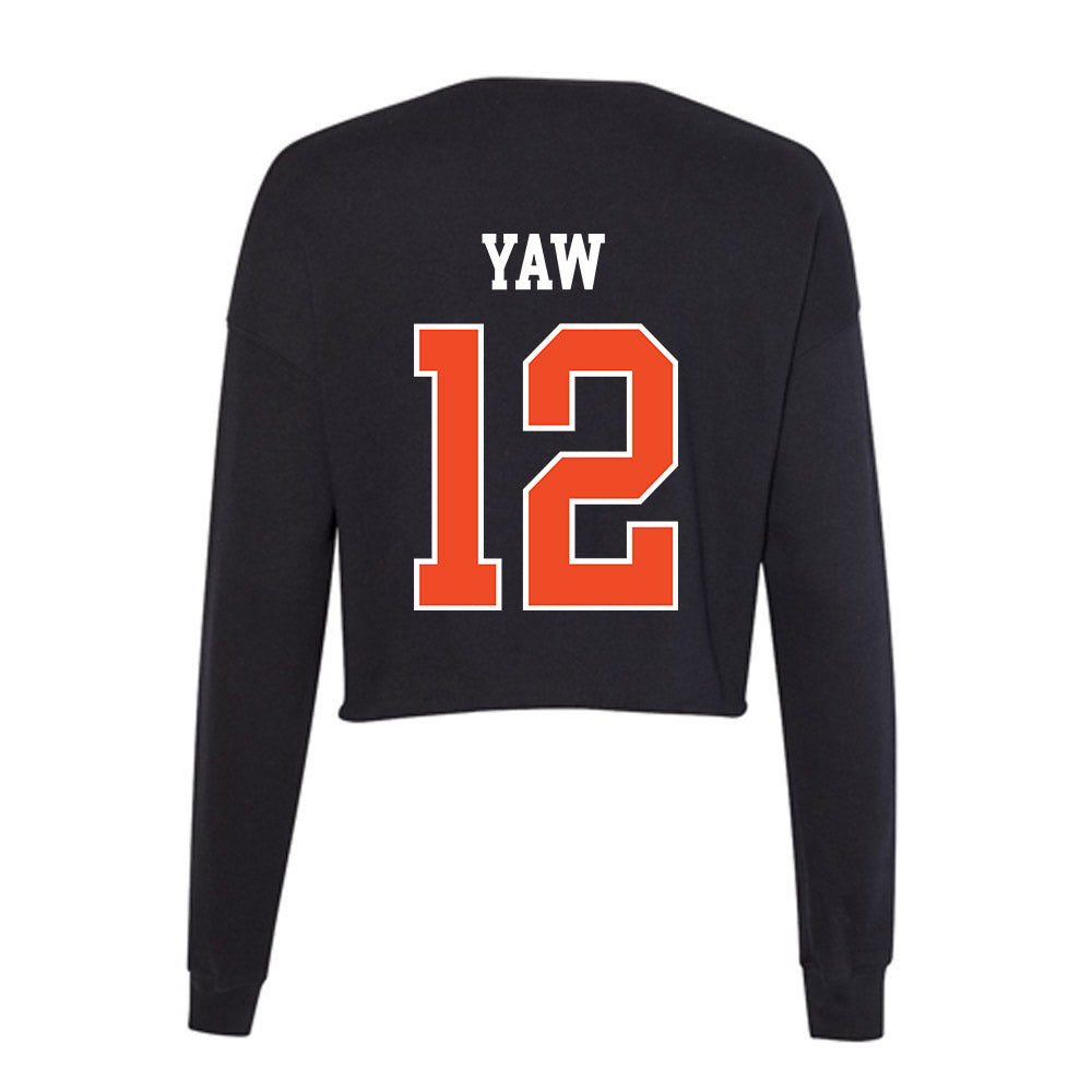 Campbell - NCAA Men's Basketball : Israel Yaw - Women's Cropped Crew Fleece-1