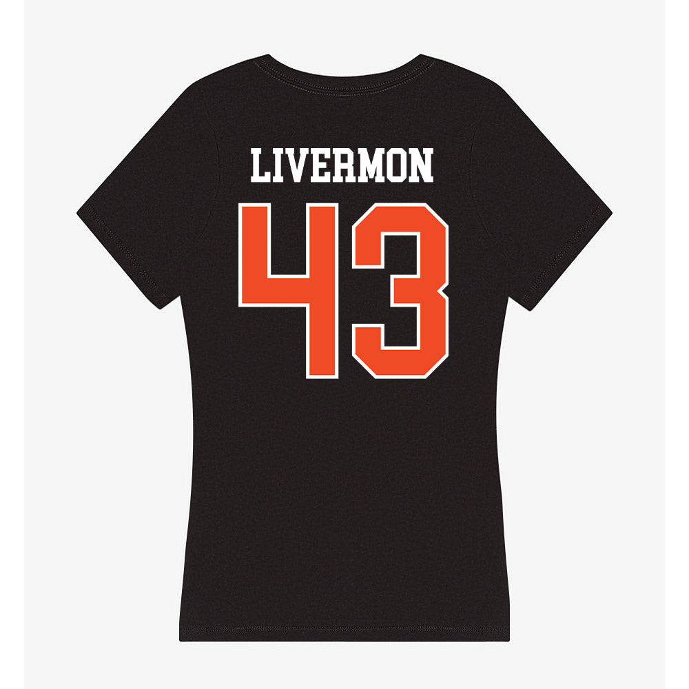 Campbell - NCAA Football : Logan Livermon - Women's V-Neck T-Shirt-1