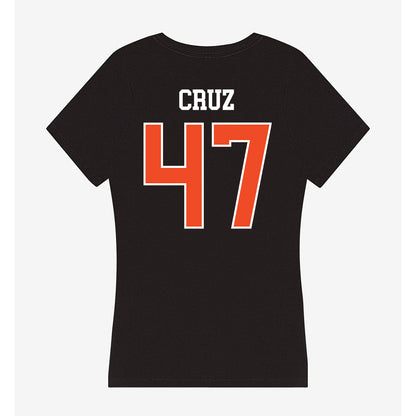 Campbell - NCAA Baseball : Gabriel Cruz - Women's V-Neck T-Shirt-1