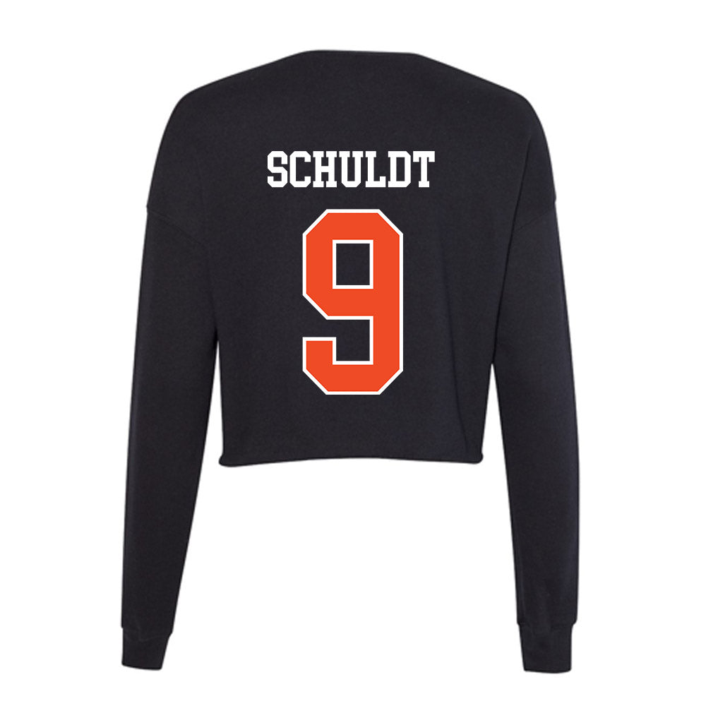 Campbell - NCAA Baseball : Andrew Schuldt - Women's Cropped Crew Fleece-1