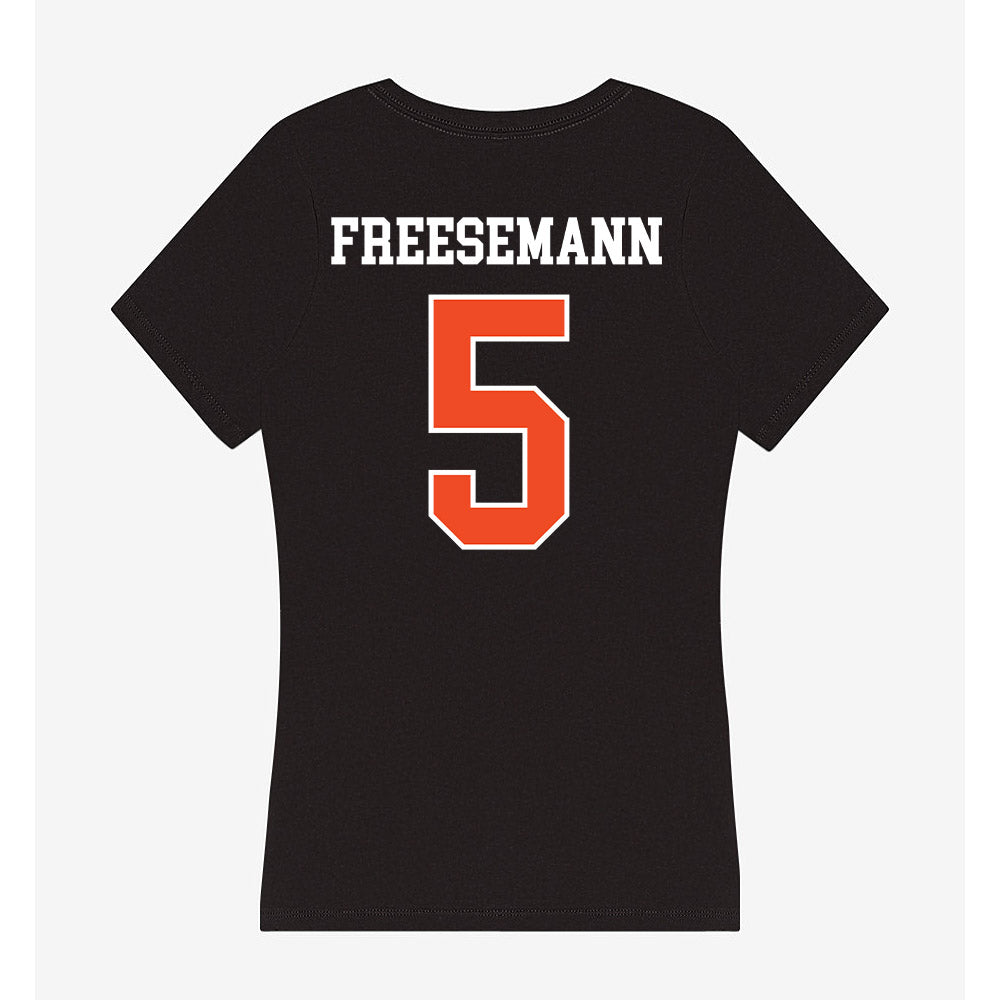 Campbell - NCAA Women's Volleyball : Leah Freesemann - Women's V-Neck T-Shirt-1
