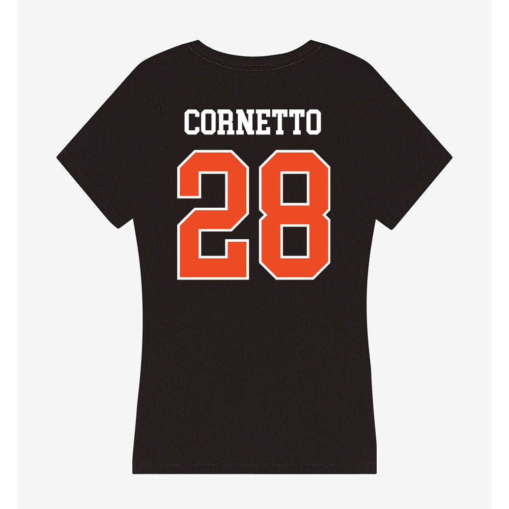 Campbell - NCAA Softball : Hannah Cornetto - Women's V-Neck T-Shirt-1