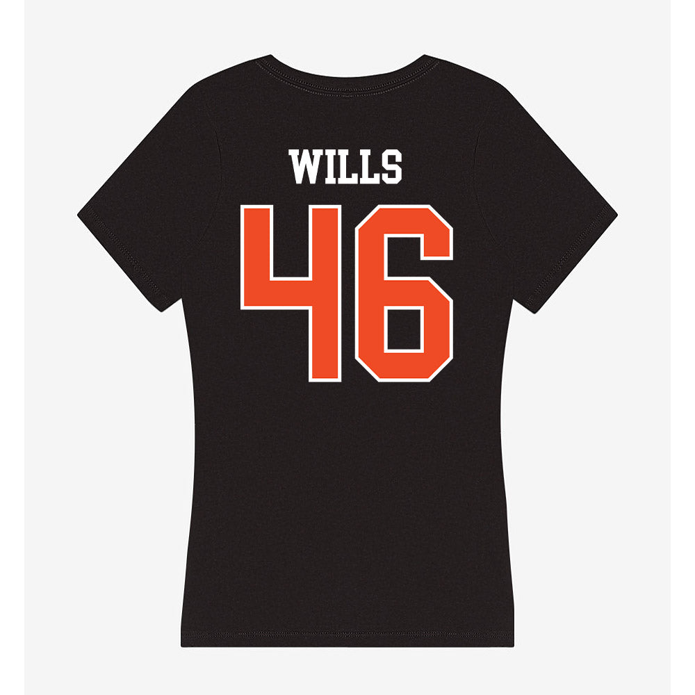 Campbell - NCAA Baseball : Houston Wills - Women's V-Neck T-Shirt-1