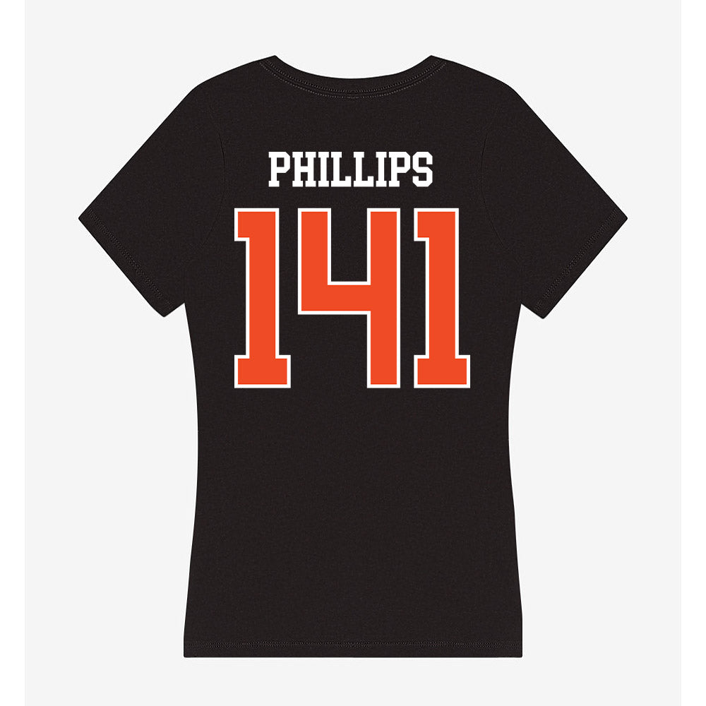 Campbell - NCAA Wrestling : Ryan Phillips - Women's V-Neck T-Shirt-1