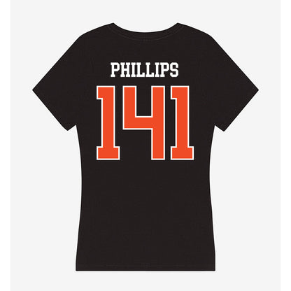 Campbell - NCAA Wrestling : Ryan Phillips - Women's V-Neck T-Shirt-1