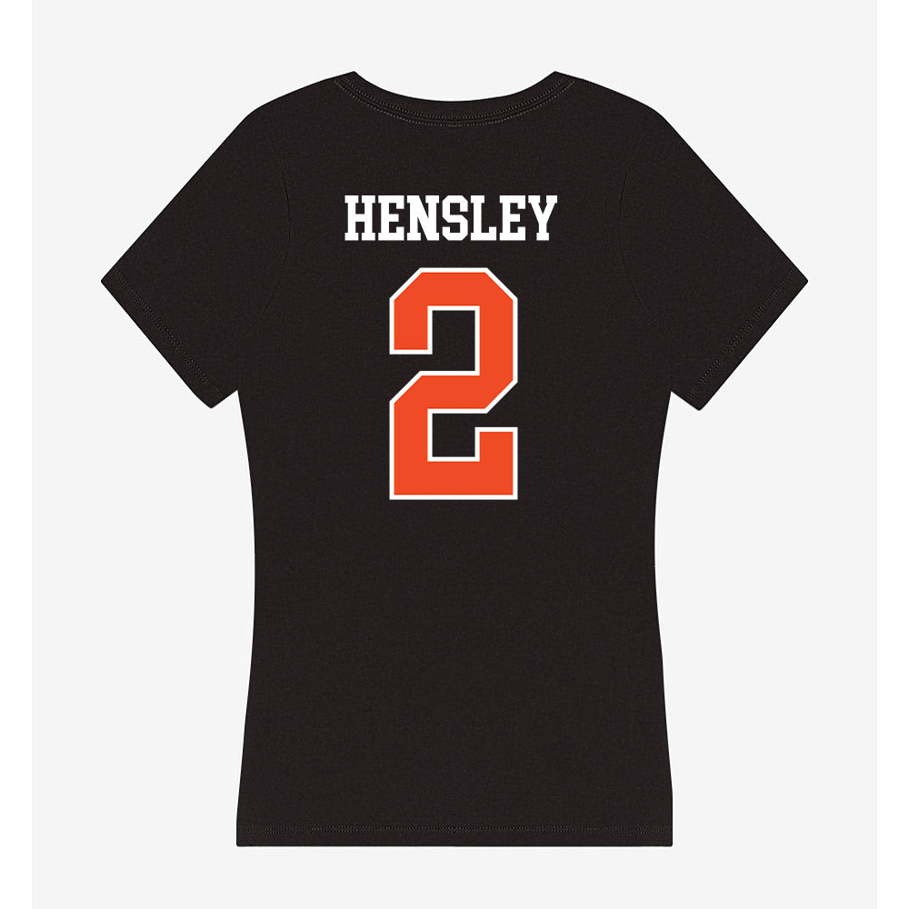 Campbell - NCAA Baseball : Connor Hensley - Women's V-Neck T-Shirt-1