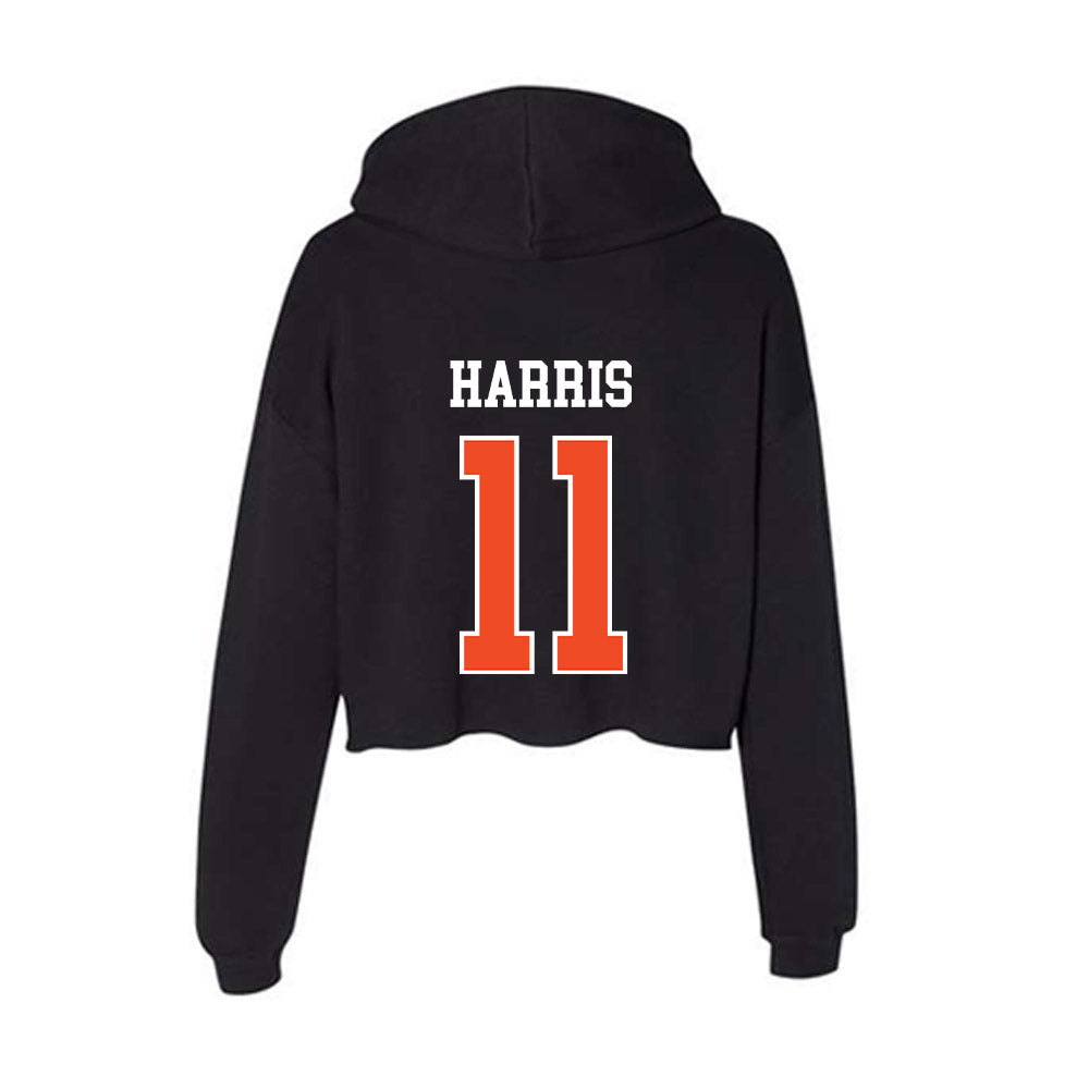 Campbell - NCAA Men's Basketball : Omar Harris - Women's Crop Fleece Hoodie-1