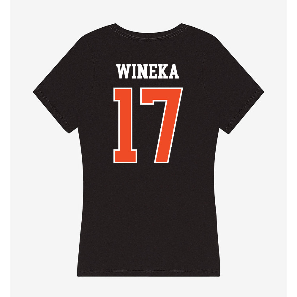 Campbell - NCAA Women's Soccer : Ella Wineka - Women's V-Neck T-Shirt-1