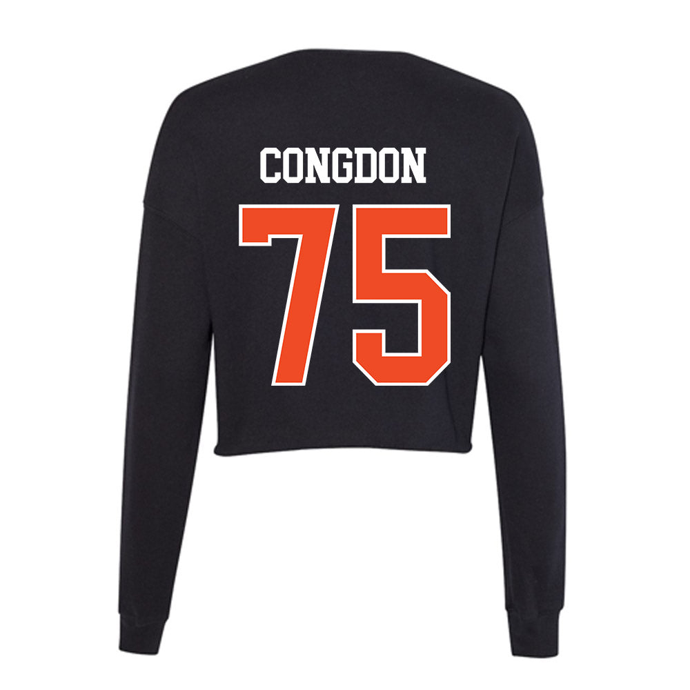 Campbell - NCAA Football : Dylan Congdon - Women's Cropped Crew Fleece-1