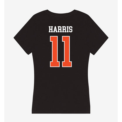 Campbell - NCAA Men's Basketball : Omar Harris - Women's V-Neck T-Shirt-1