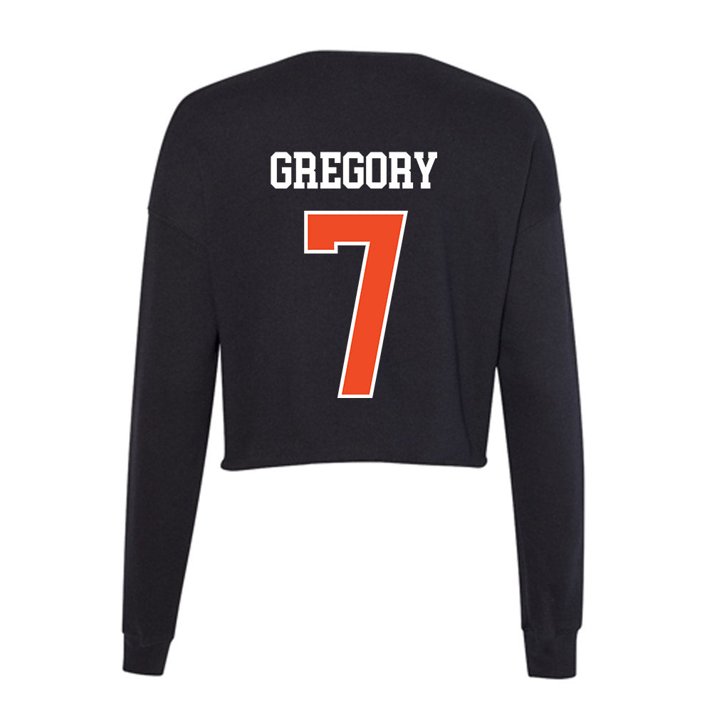Campbell - NCAA Men's Basketball : Camren Gregory - Women's Cropped Crew Fleece-1