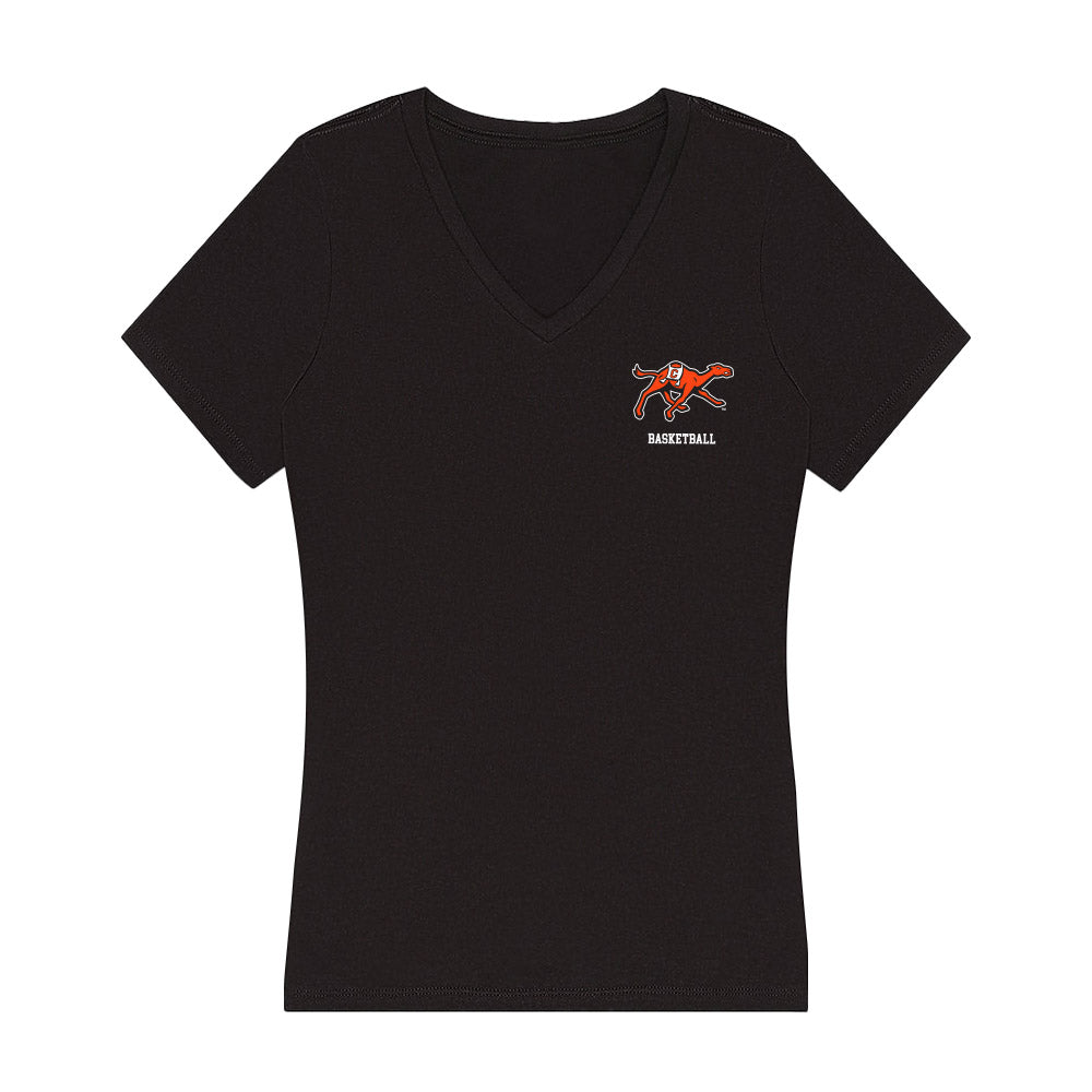 Campbell - NCAA Men's Basketball : Omar Harris - Women's V-Neck T-Shirt-0