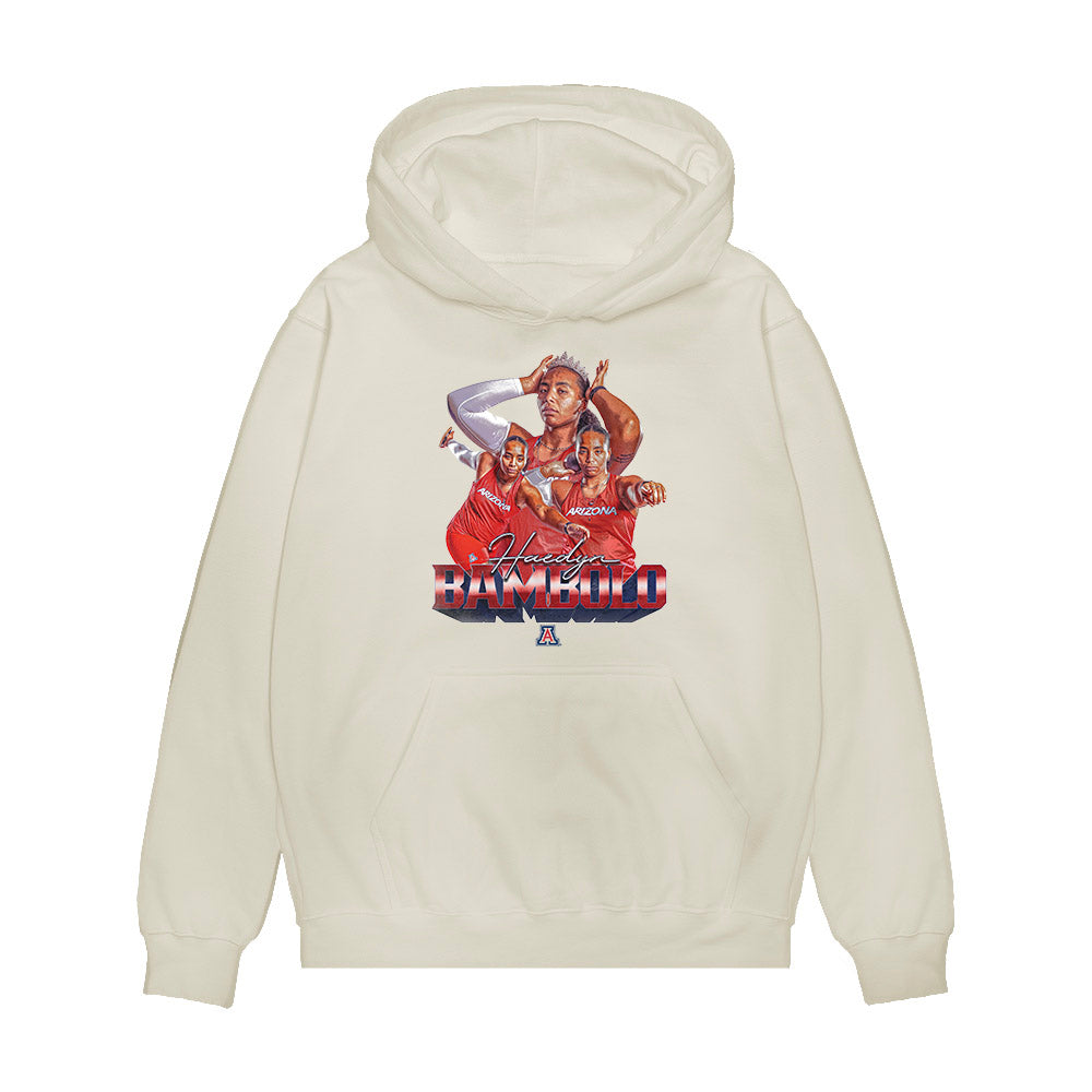 Arizona - NCAA Women's Track & Field : Haedyn Bambolo - Collage Premium Hooded Sweatshirt-0