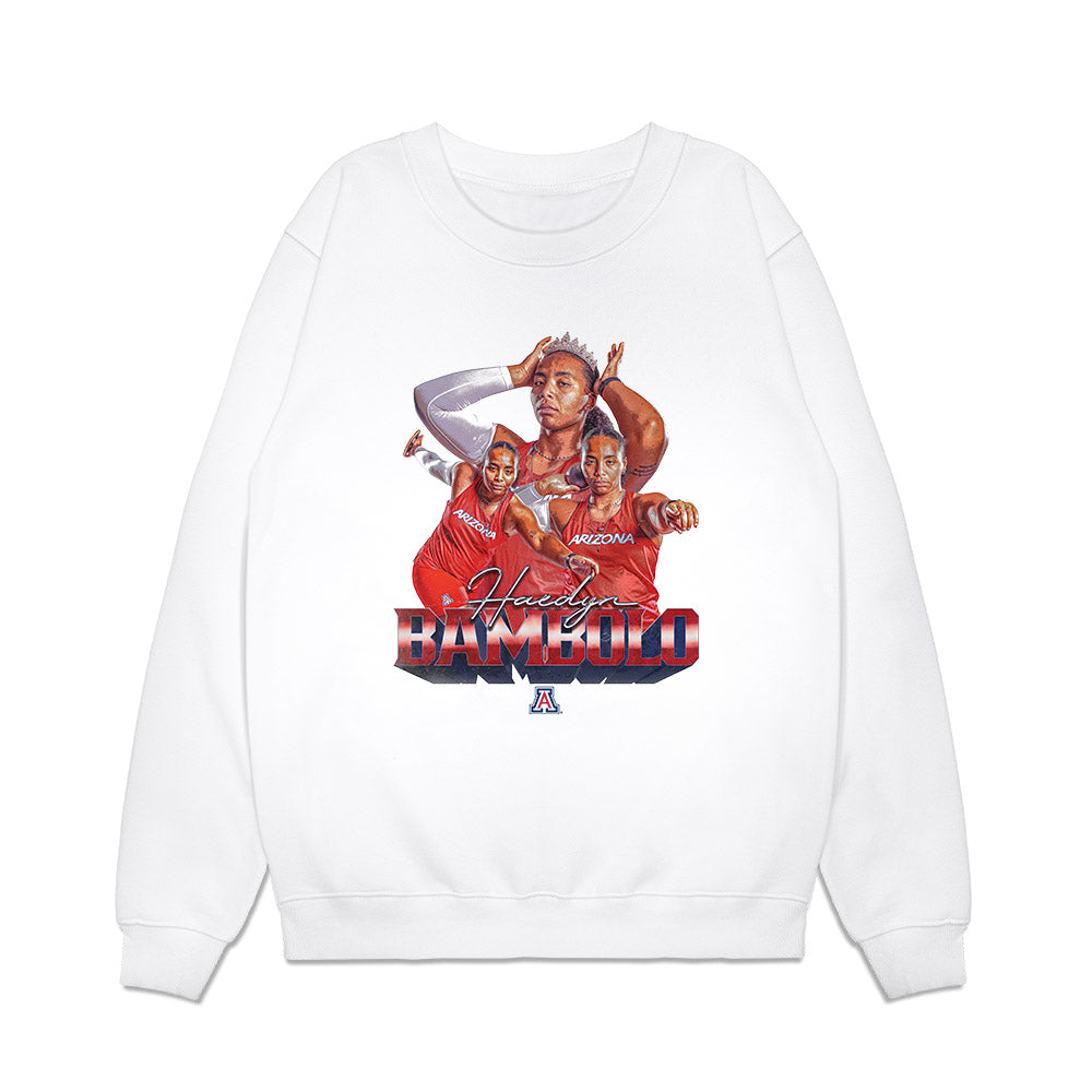 Arizona - NCAA Women's Track & Field : Haedyn Bambolo - Collage Premium Crewneck Sweatshirt-0