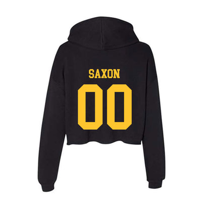 Wyoming - NCAA Men's Basketball : Kiani Saxon - Women's Crop Fleece Hoodie-1