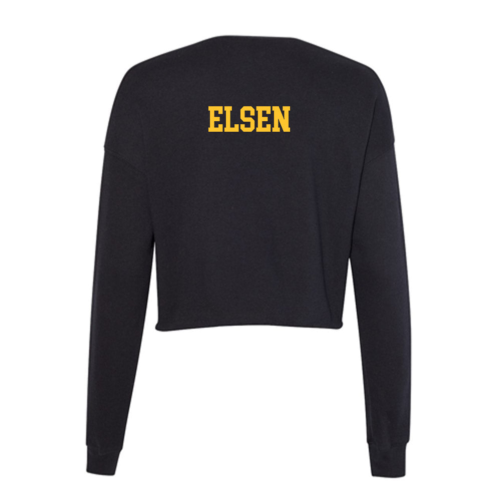 Wyoming - NCAA Men's Track & Field : Ryan Elsen - Women's Cropped Crew Fleece-1