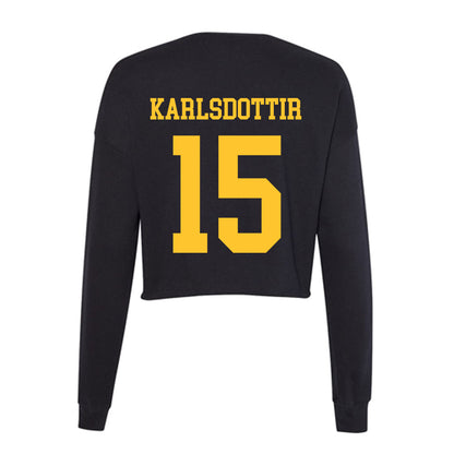 Wyoming - NCAA Women's Basketball : Heidur Karlsdottir - Women's Cropped Crew Fleece-1