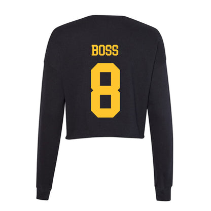 Wyoming - NCAA Football : Tyrese Boss - Women's Cropped Crew Fleece-1
