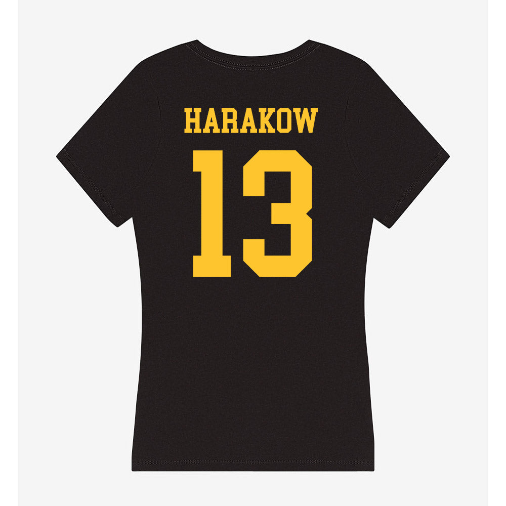 Wyoming - NCAA Men's Basketball : Adam Harakow - Women's V-Neck T-Shirt-1