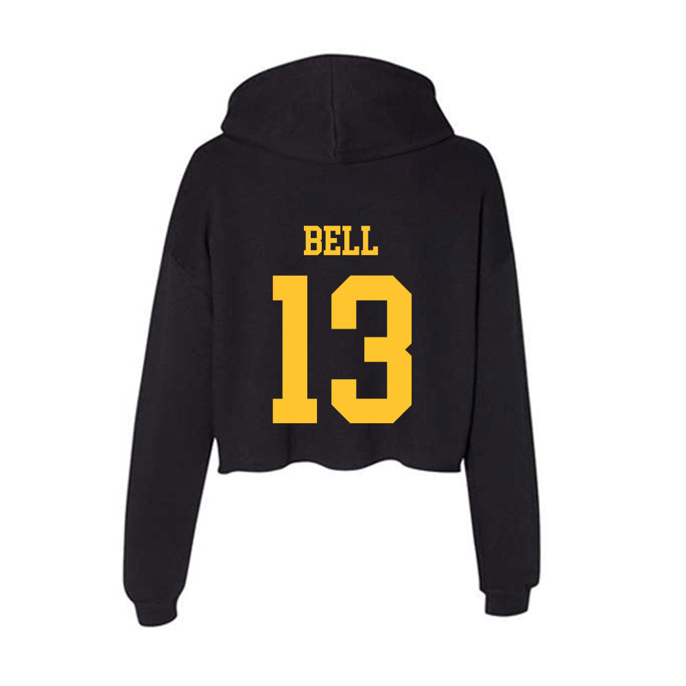 Wyoming - NCAA Football : Ian Bell - Women's Crop Fleece Hoodie-1