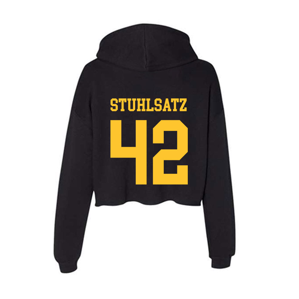 Wyoming - NCAA Football : Ethan Stuhlsatz - Women's Crop Fleece Hoodie-1