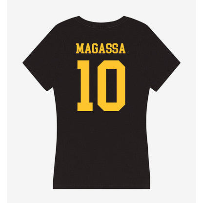 Wyoming - NCAA Men's Basketball : Abou Magassa - Women's V-Neck T-Shirt-1