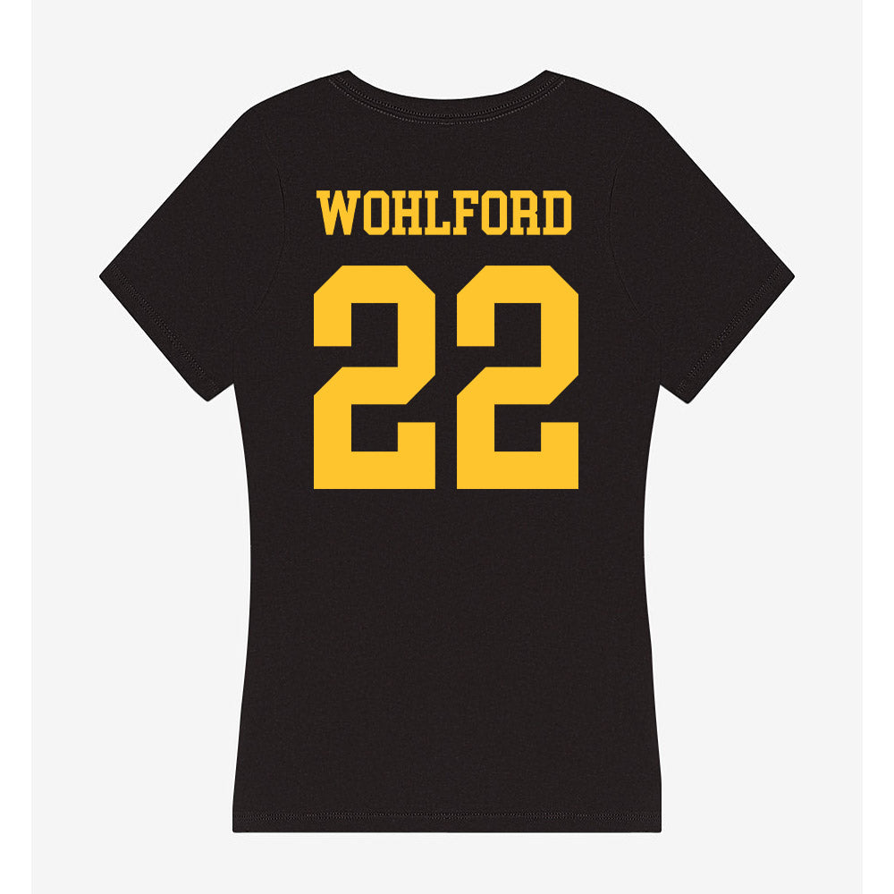 Wyoming - NCAA Women's Basketball : Peyton Wohlford - Women's V-Neck T-Shirt-1