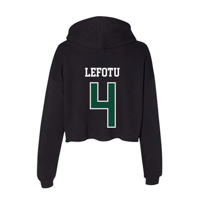 Hawaii - NCAA Women's Basketball : Jovi Lefotu - Women's Crop Fleece Hoodie-1