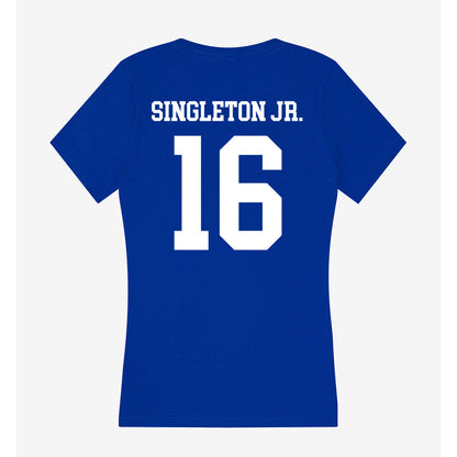 LA Tech - NCAA Football : Marques Singleton Jr. - Women's V-Neck T-Shirt-1