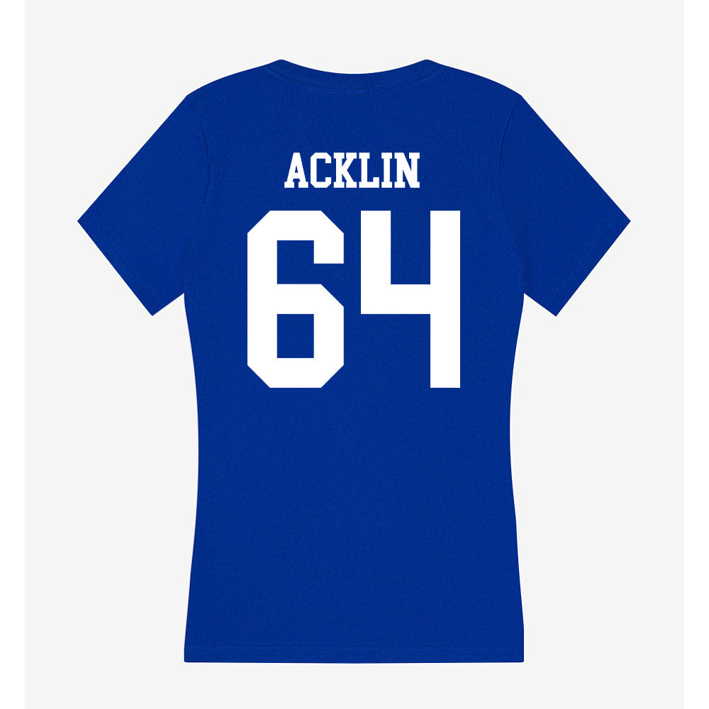 LA Tech - NCAA Football : Jake Acklin - Women's V-Neck T-Shirt-1