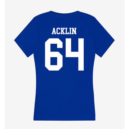 LA Tech - NCAA Football : Jake Acklin - Women's V-Neck T-Shirt-1