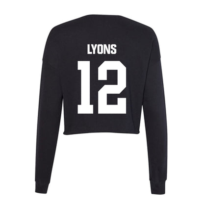 Davidson - NCAA Football : Christian Lyons - Women's Cropped Crew Fleece-1