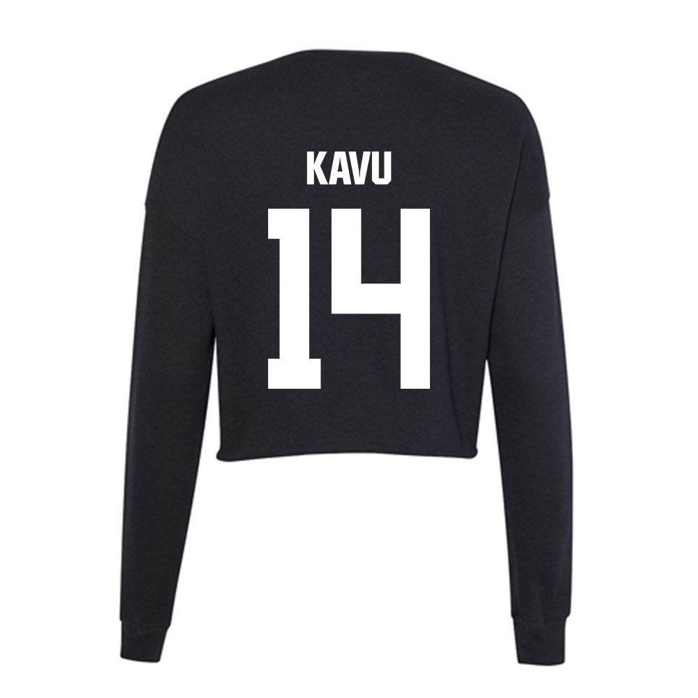 Davidson - NCAA Men's Basketball : Phillip Kavu - Women's Cropped Crew Fleece-1