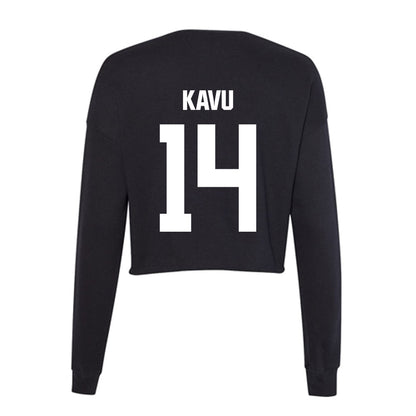 Davidson - NCAA Men's Basketball : Phillip Kavu - Women's Cropped Crew Fleece-1