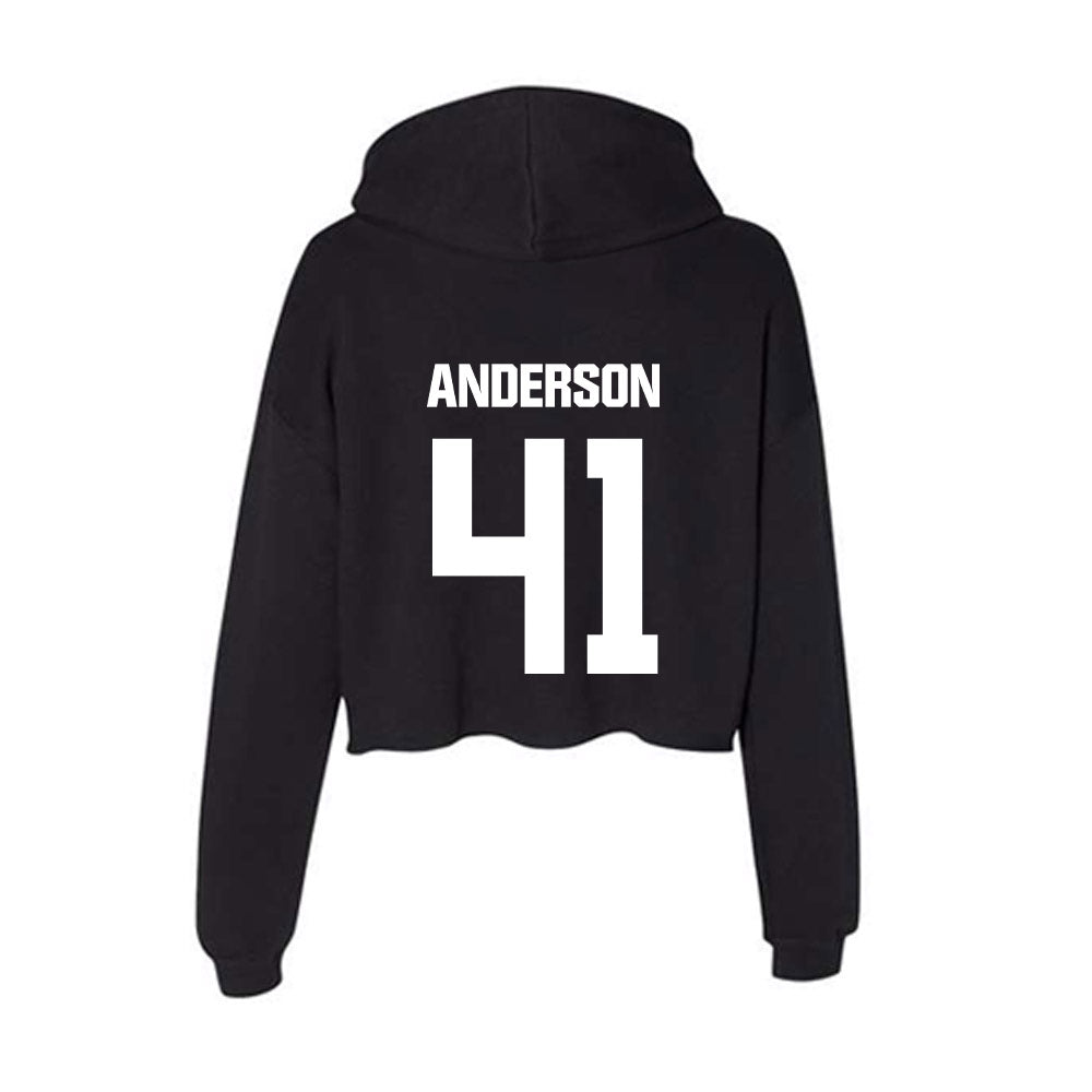 Davidson - NCAA Baseball : Hunter Anderson - Women's Crop Fleece Hoodie-1