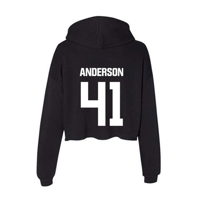 Davidson - NCAA Baseball : Hunter Anderson - Women's Crop Fleece Hoodie-1