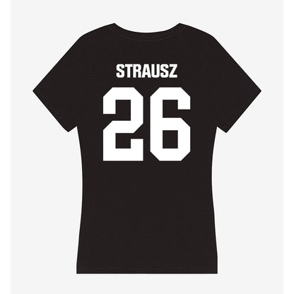 Davidson - NCAA Women's Basketball : Edina Strausz - Women's V-Neck T-Shirt-1