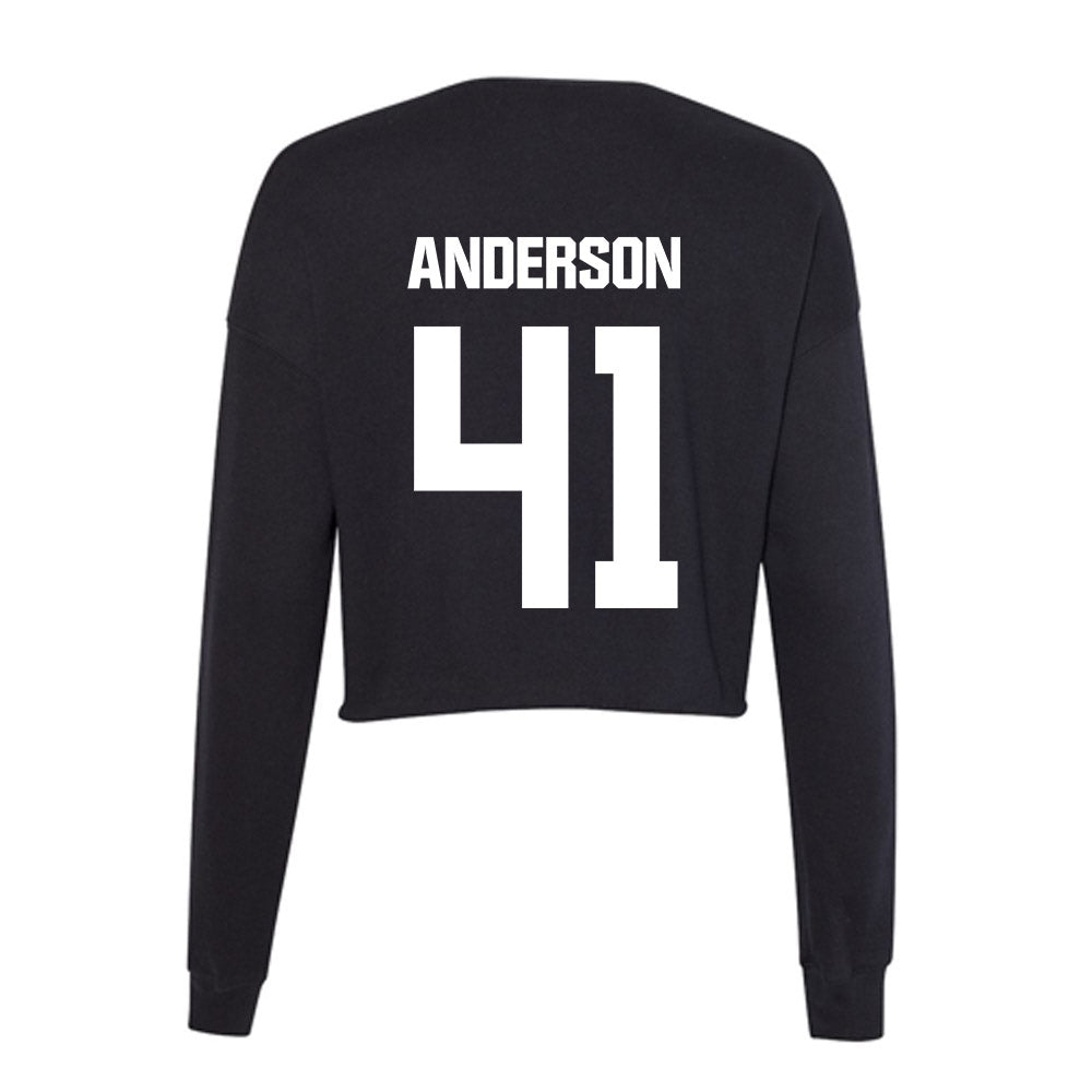 Davidson - NCAA Baseball : Hunter Anderson - Women's Cropped Crew Fleece-1