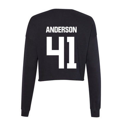 Davidson - NCAA Baseball : Hunter Anderson - Women's Cropped Crew Fleece-1