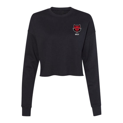 Arkansas State - NCAA Men's Golf : Milan Reed - Women's Cropped Crew Fleece-0