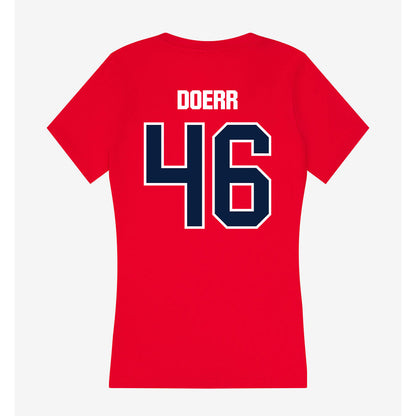 Liberty - NCAA Softball : Paige Doerr - Women's V-Neck T-Shirt-1