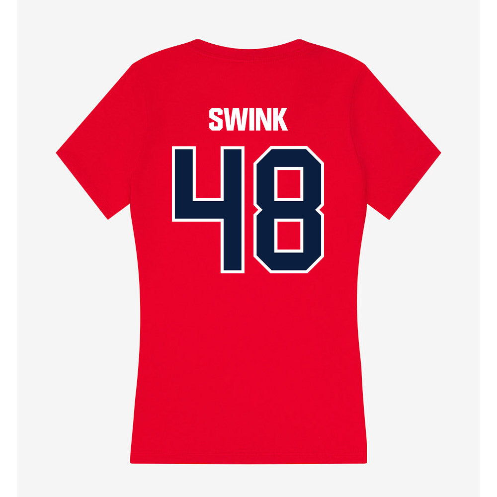 Liberty - NCAA Baseball : Josh Swink - Women's V-Neck T-Shirt-1