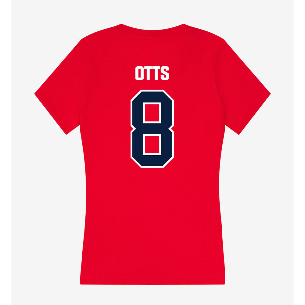 Liberty - NCAA Women's Volleyball : Jenna Otts - Women's V-Neck T-Shirt-1