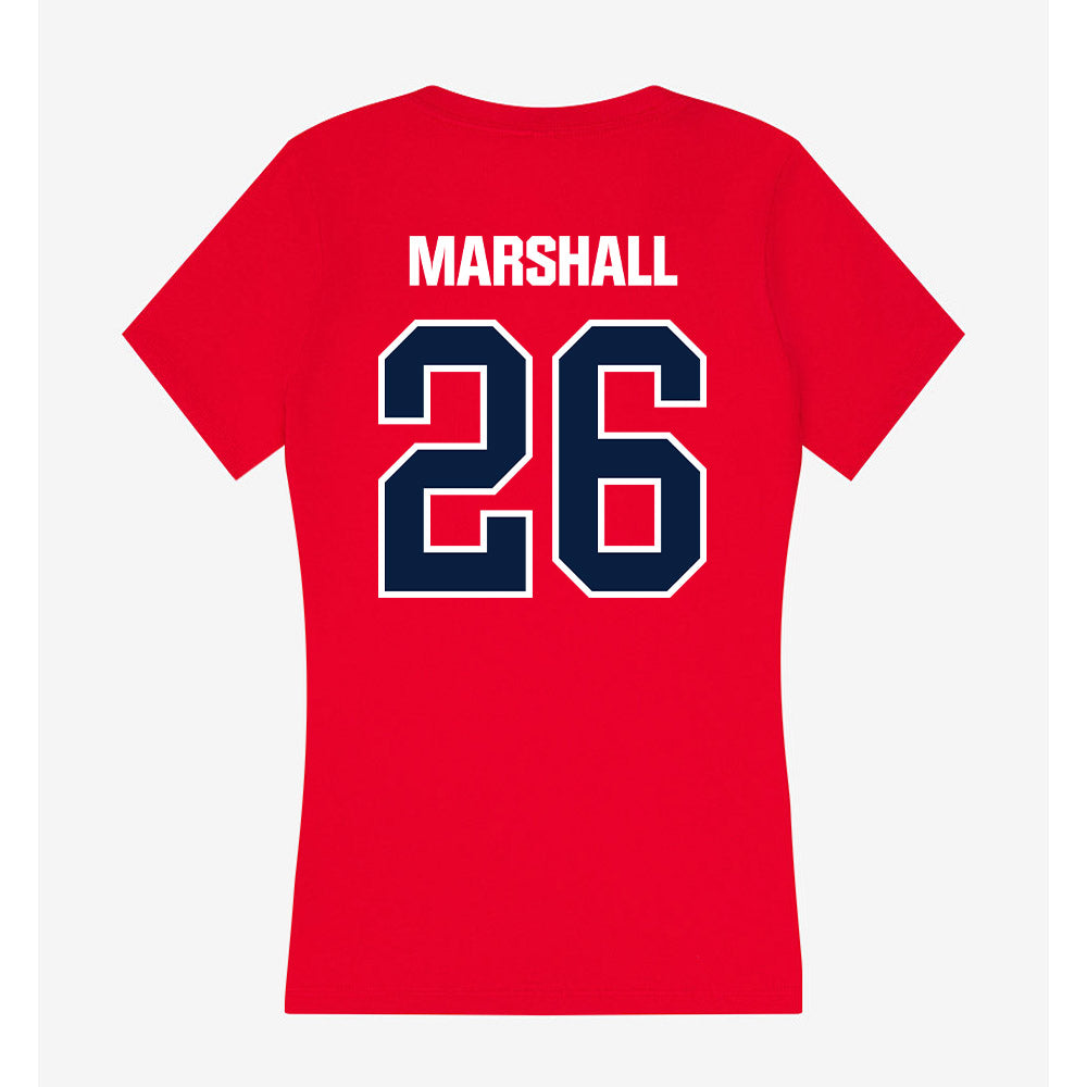 Liberty - NCAA Women's Lacrosse : Megan Marshall - Women's V-Neck T-Shirt-1