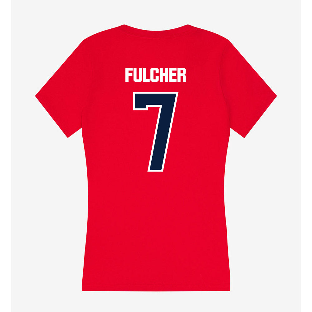 Liberty - NCAA Softball : Aubrey Fulcher - Women's V-Neck T-Shirt-1