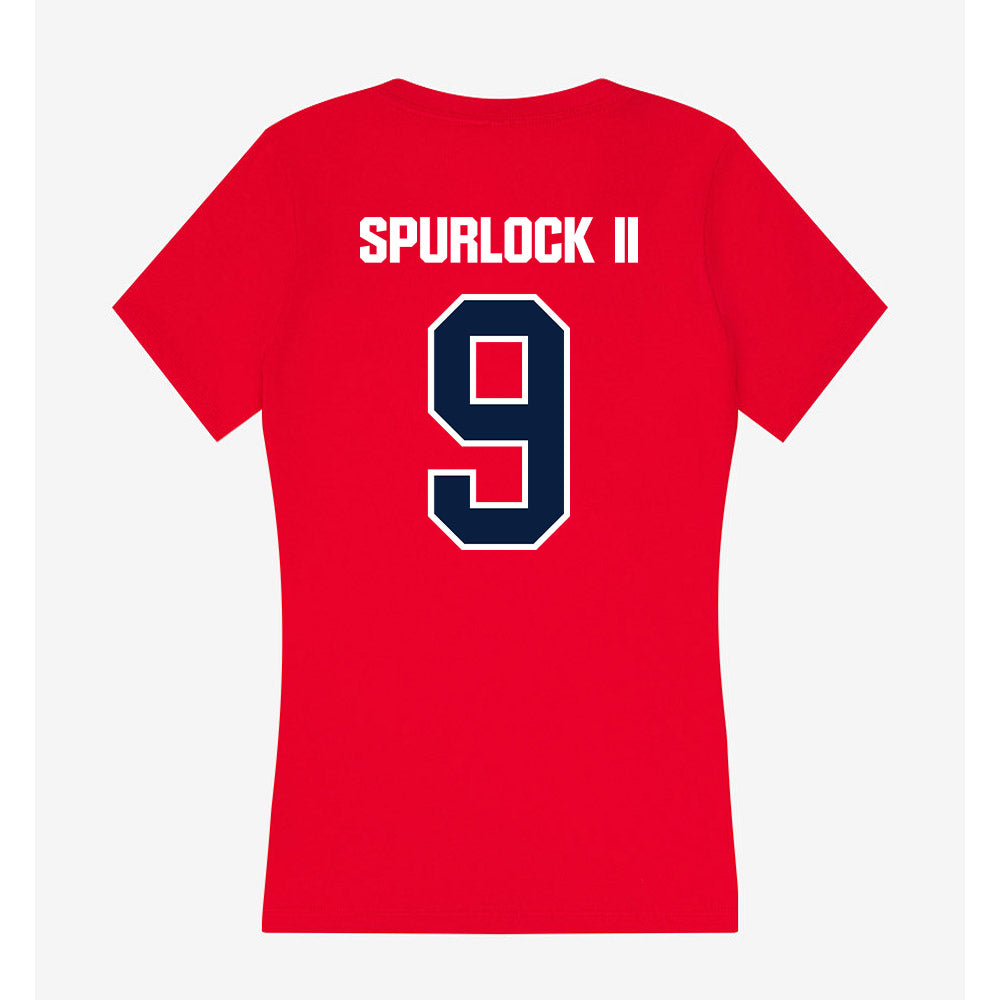 Liberty - NCAA Football : Deuce Spurlock II - Women's V-Neck T-Shirt-1