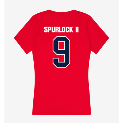 Liberty - NCAA Football : Deuce Spurlock II - Women's V-Neck T-Shirt-1