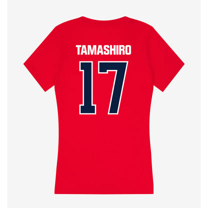 Liberty - NCAA Men's Soccer : Kai Tamashiro - Women's V-Neck T-Shirt-1